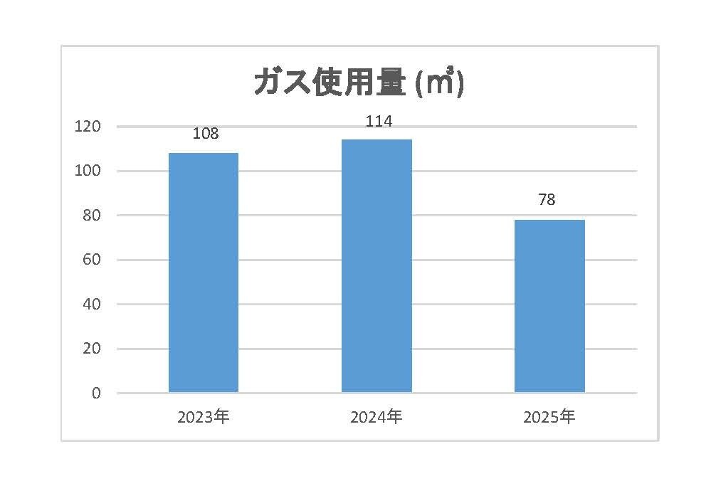 電気、ガス、水道使用量の推移